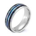 thumbnail image 1 of Tungsten Opal Abalone Men's Wedding Engagement Ring 8mm, Comfort Fit, 1 of 4