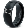 thumbnail image 1 of Tungsten Otter Otters Sea Animals Ring 8mm Men Women Comfort Fit Black Dome Polished, 1 of 4
