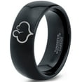 thumbnail image 1 of Tungsten Partner Love Pregnancy Heart Band Ring 8mm Men Women Comfort Fit Black Dome Polished, 1 of 4