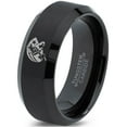 thumbnail image 1 of Tungsten Patriots Patriot Flag America Band Ring 8mm Men Women Comfort Fit Black Beveled Edge Brushed Polished, 1 of 4