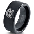 thumbnail image 1 of Tungsten Patriots Patriot Flag America Band Ring 9mm Men Women Comfort Fit Black Flat Cut Brushed Polished, 1 of 4