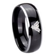 thumbnail image 1 of Tungsten Phoenix 8mm Glossy Black 2 Tone Dome Polished Edges Men Ring, 1 of 2
