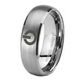 thumbnail image 1 of Tungsten Power Design 8mm Brushed Gray Dome Polished Edges Men Ring, 1 of 2