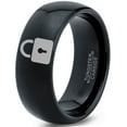 thumbnail image 1 of Tungsten Privacy Padlock Lock Band Ring 8mm Men Women Comfort Fit Black Dome Polished, 1 of 4