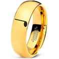 thumbnail image 1 of Tungsten Quarter Note Music Band Ring 7mm Men Women Comfort Fit 18k Yellow Gold Dome Polished, 1 of 4