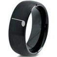 thumbnail image 1 of Tungsten Quarter Note Music Band Ring 8mm Men Women Comfort Fit Black Dome Brushed Polished, 1 of 4