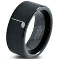 thumbnail image 1 of Tungsten Quarter Note Music Band Ring 9mm Men Women Comfort Fit Black Flat Cut Brushed Polished, 1 of 4