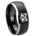 thumbnail image 1 of Tungsten Raccoon Animal 8mm Brushed Black 2 Tone Dome Polished Edges Men Ring, 1 of 2