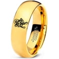 thumbnail image 1 of Tungsten Ram Rams Sheep Goat Band Ring 7mm Men Women Comfort Fit 18k Yellow Gold Dome Polished, 1 of 4