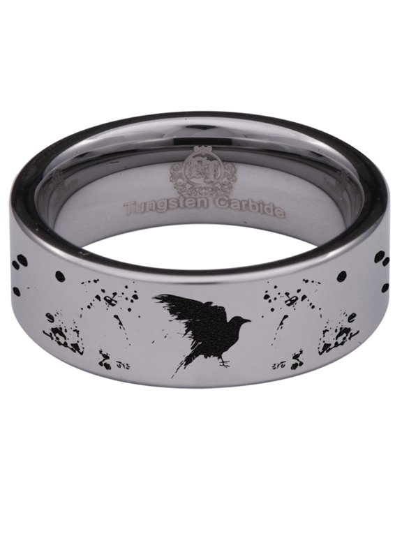 Tungsten Raven Ring