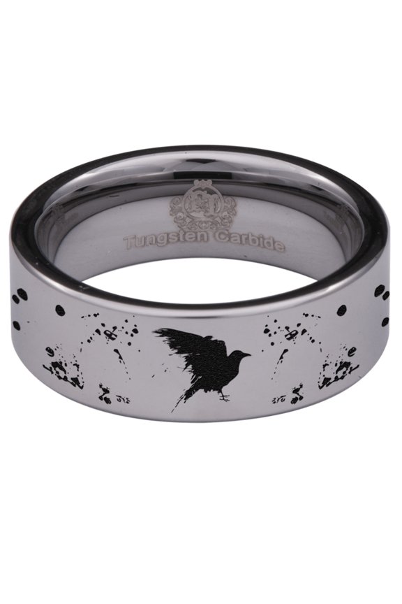 Tungsten Raven Ring