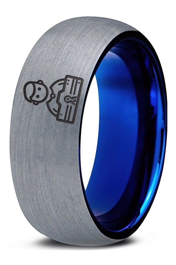 Tungsten Ring Gamer Handmade Grey Custom Gift Intimate Jewelry Equestrian Gifts Mom Men