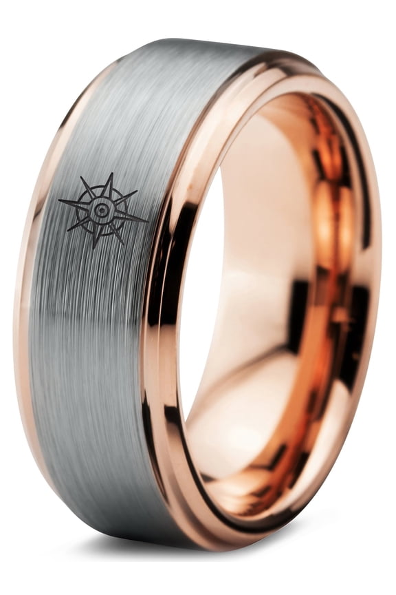 Tungsten Ring Grey Mens Wedding Band Blue Gamer Boho 14th Anniversary Engaged Mom Men Gay