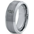 thumbnail image 1 of Tungsten Ring Miniatures Gamer Wide Gray Band Wedding Groomsmen Gifts Anniversary Jewelry New Grandma Gift, 1 of 7