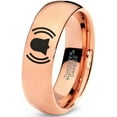 thumbnail image 1 of Tungsten Ringing Notification Bell Emoji Band Ring 7mm Men Women Comfort Fit 18k Rose Gold Dome Polished, 1 of 4