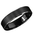 thumbnail image 1 of Tungsten Rings for Men Wedding Bands for Him 6mm Black Brushed Silver Stripe, 1 of 6