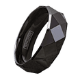 thumbnail image 1 of Tungsten Rings for Men Wedding Bands for Him 6mm Black Multi-Faceted, 1 of 7