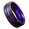thumbnail image 1 of Tungsten Rings for Men Wedding Bands for Him 6mm Black Purple Stripe, 1 of 8