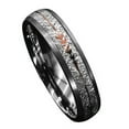 thumbnail image 1 of Tungsten Rings for Men Wedding Bands for Him 6mm Silver with Rose Gold Arrow, 1 of 5