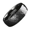 thumbnail image 1 of Tungsten Rings for Men Wedding Bands for Him 8mm Black Hammered Comfort Fit, 1 of 4