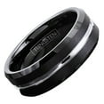 thumbnail image 1 of Tungsten Rings for Men Wedding Bands for Him 8mm Black Silver Line, 1 of 9