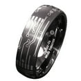 thumbnail image 1 of Tungsten Rings for Men Wedding Bands for Him 8mm Dome Brushed Black Laser Circuit Board, 1 of 5