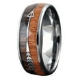 thumbnail image 1 of Tungsten Rings for Men Wedding Bands for Him 8mm Silver Wood & Arrow, 1 of 6