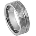 thumbnail image 1 of Tungsten Rings for Men Wedding Bands for Him Womens Wedding Bands for Her 6mm Faceted Diamond Cut Brushed Groove Line, 1 of 8