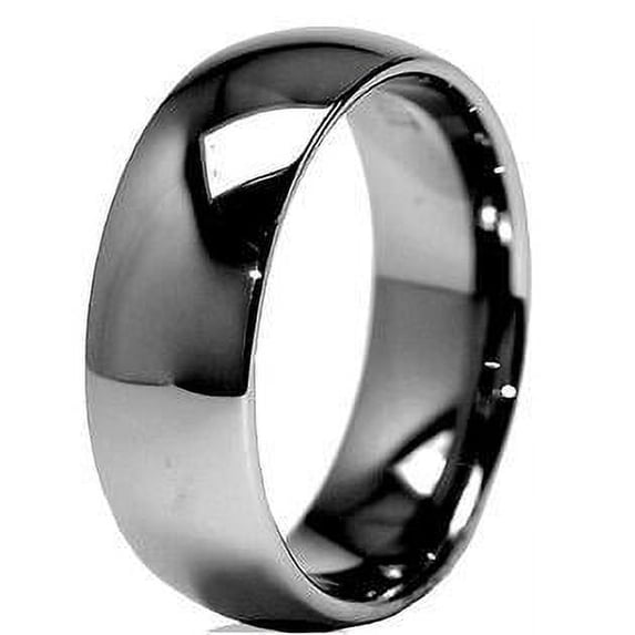 Tungsten Rings for Men Wedding Bands for Him Womens Wedding Bands for Her 6mm High Polished Shiny Dark Gray