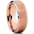 thumbnail image 1 of Tungsten Rings for Men Wedding Bands for Him Womens Wedding Bands for Her 6mm Rose Gold Brushed Center, 1 of 10