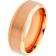 thumbnail image 1 of Tungsten Rings for Men Wedding Bands for Him Womens Wedding Bands for Her 6mm Rose Gold Brushed Center, 1 of 7