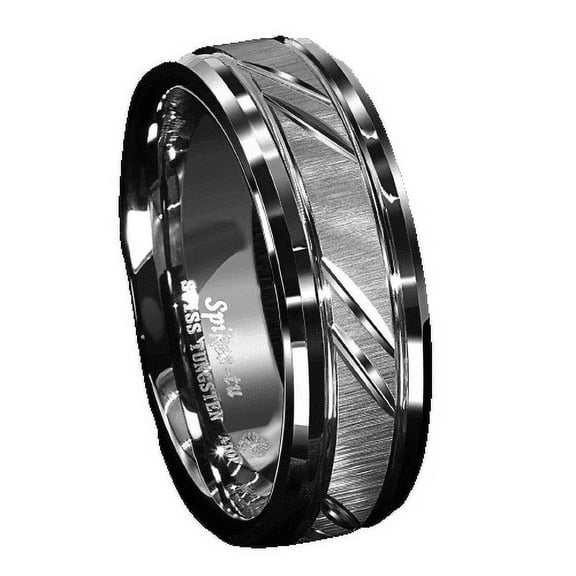 Tungsten Rings for Men Wedding Bands for Him Womens Wedding Bands for Her 6mm Silver Leaf New Brushed Style