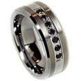 thumbnail image 1 of Tungsten Rings for Men Wedding Bands for Him Womens Wedding Bands for Her 8mm Black Diamonds Rings Size 7-15, 1 of 9