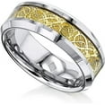 thumbnail image 1 of Tungsten Rings for Men Wedding Bands for Him Womens Wedding Bands for Her 8mm Celtic Knot Dragon Inlay, 1 of 6