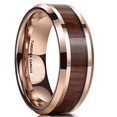 thumbnail image 1 of Tungsten Rings for Men Wedding Bands for Him Womens Wedding Bands for Her 8mm Natural Koa Wood Inlay, 1 of 6