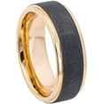 thumbnail image 1 of Tungsten Rings for Men Wedding Bands for Him Womens Wedding Bands for Her 8mm Sandblasted Finish Center Stepped Edge Rose Gold, 1 of 5