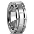 thumbnail image 1 of Tungsten Rings for Men Wedding Bands for Him Womens Wedding Bands for Her 8mm Silver Brick Pattern Size 6-13, 1 of 6