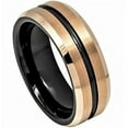 thumbnail image 1 of Tungsten Rings for Men Wedding Bands for Him Womens Wedding Bands for Her 8mm Two-tone Black With Brushed Rose Gold, 1 of 6