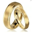 thumbnail image 1 of Tungsten Rings for Men Wedding Bands for Him Womens Wedding Bands for Her Set of 2 8mm Yellow Gold Brushed, 1 of 1