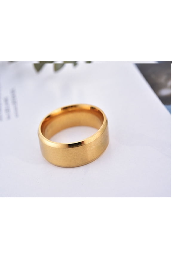 Tungsten Rings for Men Women Engagement Wedding Band 8mm Brushed Matte Beveled Edge Gold Classical Plain Comfort Fit