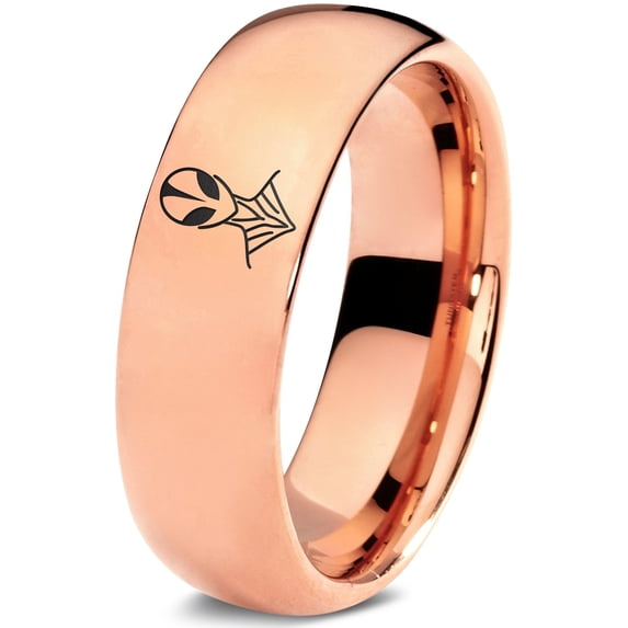 Tungsten Rose Gold Band Gamer Minimalist Womens Rings 90th Birthday ...