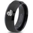thumbnail image 1 of Tungsten Rubber Ducky Duck Band Ring 8mm Men Women Comfort Fit Black Beveled Edge Brushed Polished, 1 of 4