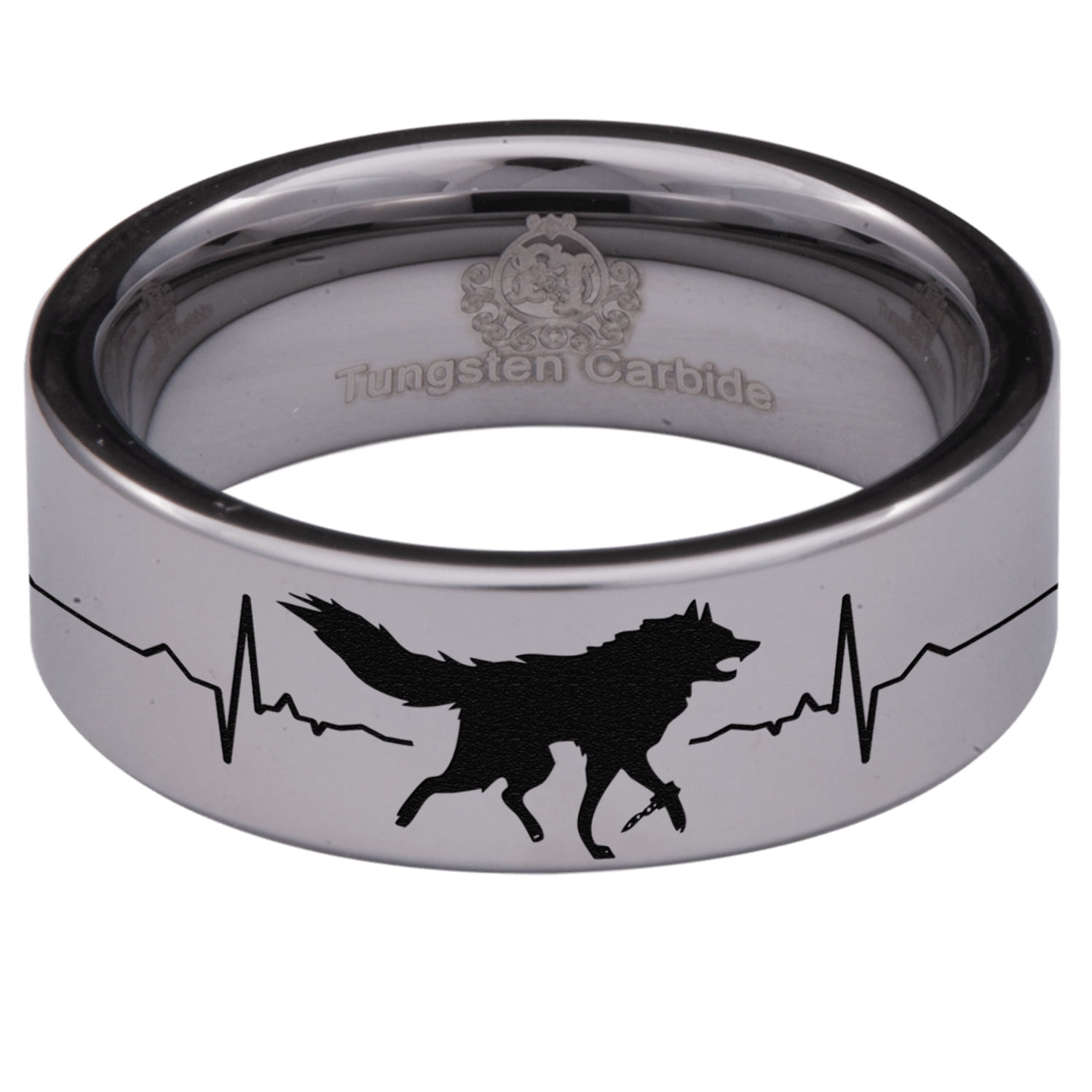 Tungsten Running Wolf Lifeline Ring - Walmart.com