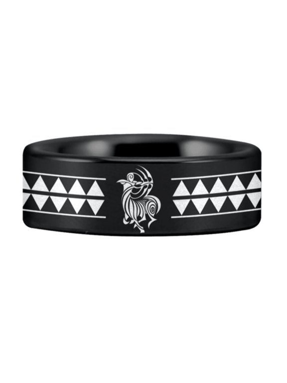 Tungsten Sagittarius Zodiac Ring