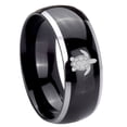 thumbnail image 1 of Tungsten Sea Turtle Design 8mm Glossy Black 2 Tone Dome Polished Edges Men Ring, 1 of 2