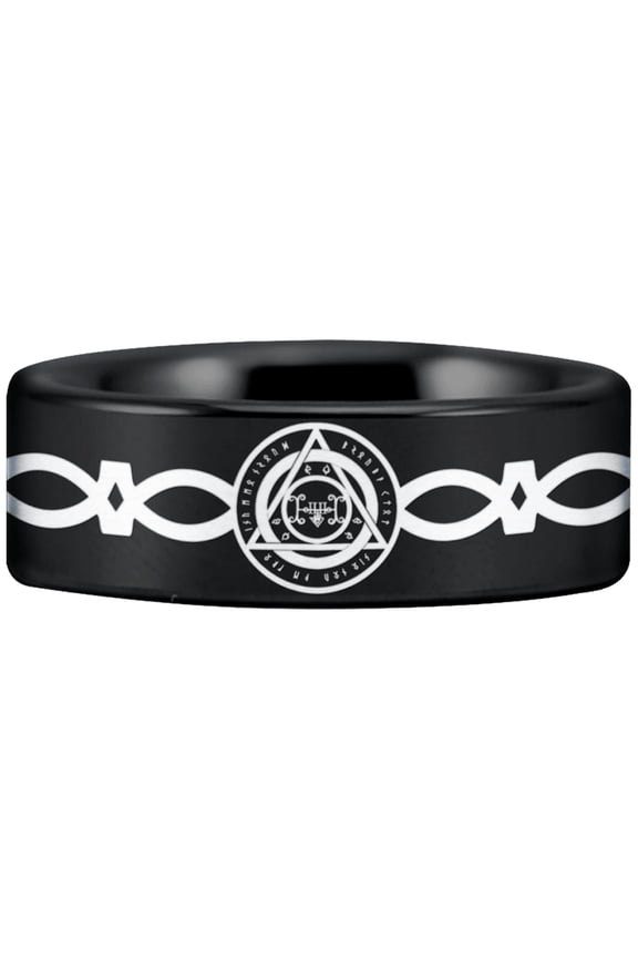 Tungsten Seal of Solomon Ring