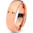 thumbnail image 1 of Tungsten Semicolon Punctuation Mark Symbol Band Ring 7mm Men Women Comfort Fit 18k Rose Gold Dome Polished, 1 of 4