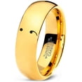 thumbnail image 1 of Tungsten Semicolon Punctuation Mark Symbol Band Ring 7mm Men Women Comfort Fit 18k Yellow Gold Dome Polished, 1 of 4