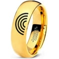thumbnail image 1 of Tungsten Sky Spectrum Rainbow Band Ring 7mm Men Women Comfort Fit 18k Yellow Gold Dome Polished, 1 of 4