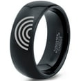 thumbnail image 1 of Tungsten Sky Spectrum Rainbow Band Ring 8mm Men Women Comfort Fit Black Dome Polished, 1 of 4